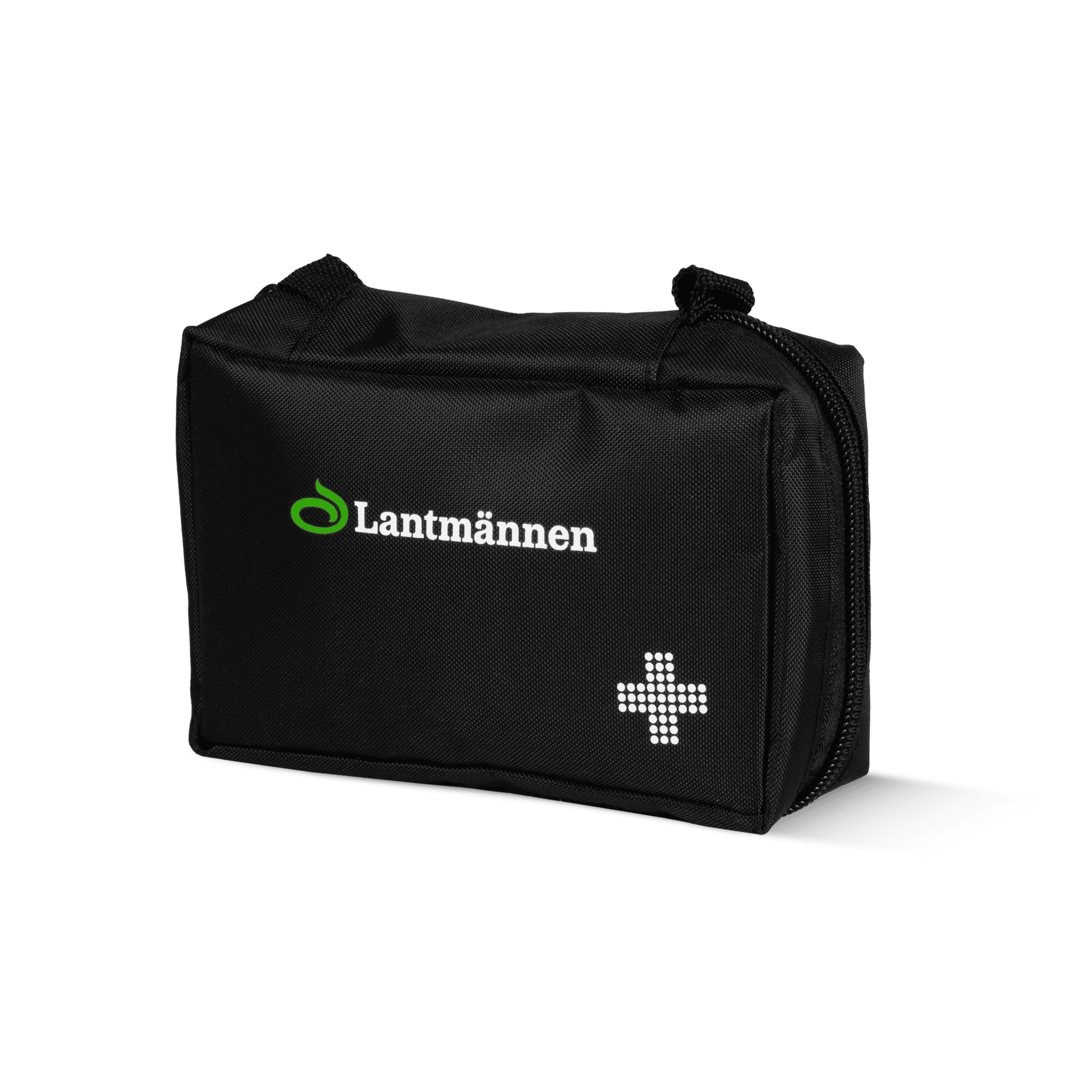 first aid kit väska med lantmännen logga från sidan
