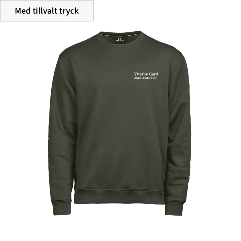 hoodie med namn- och gårdsnamn fram