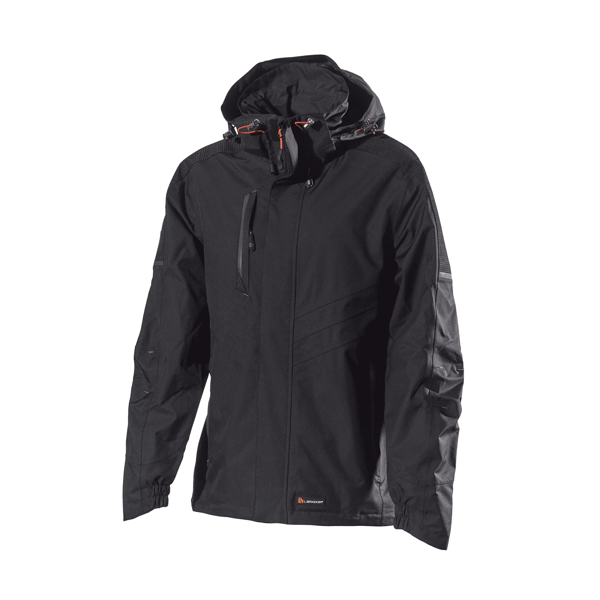 svart arbetsjacka fram