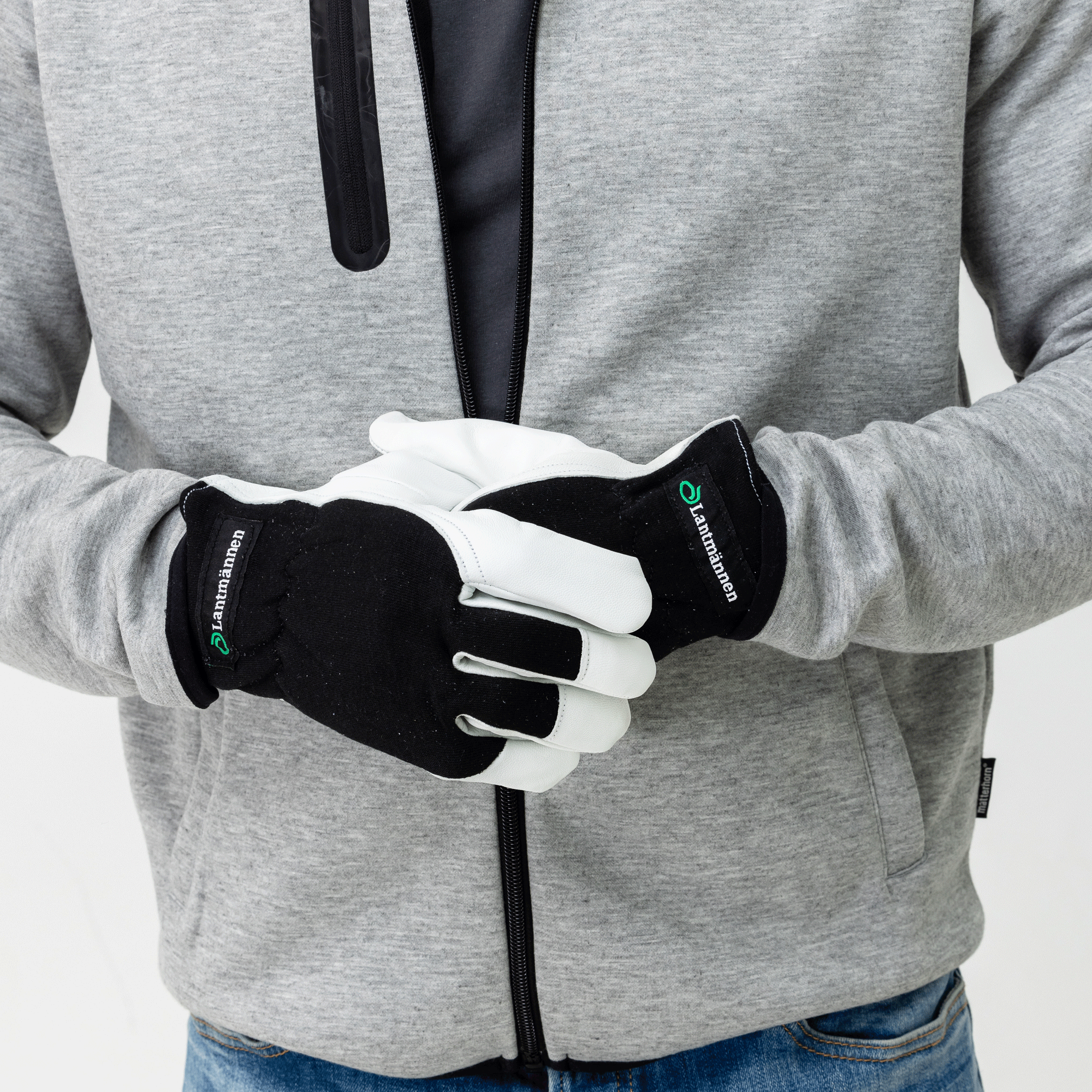 arbetshandskar med lantmännen logga på modell