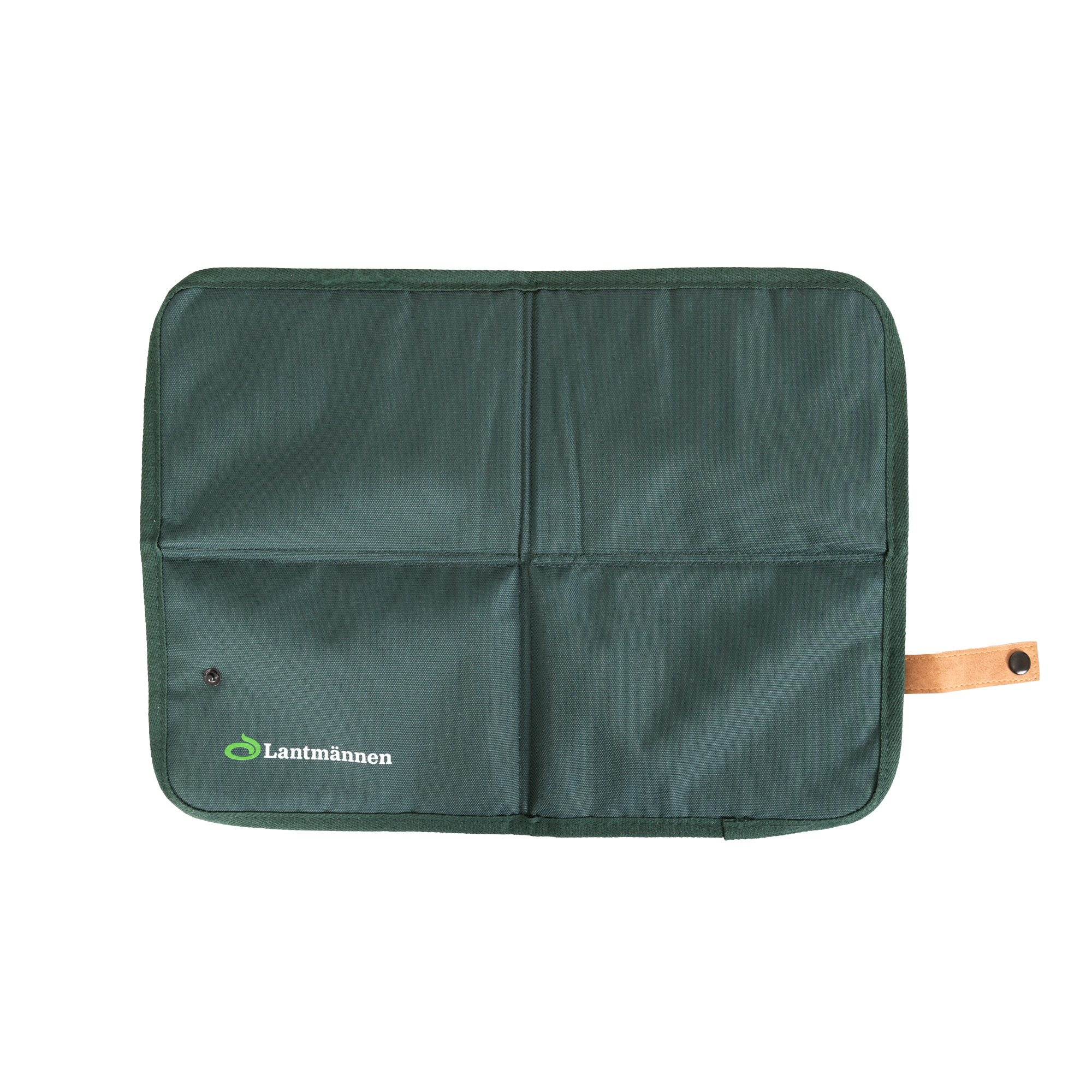 grönt sittunderlag med lantmännen logga