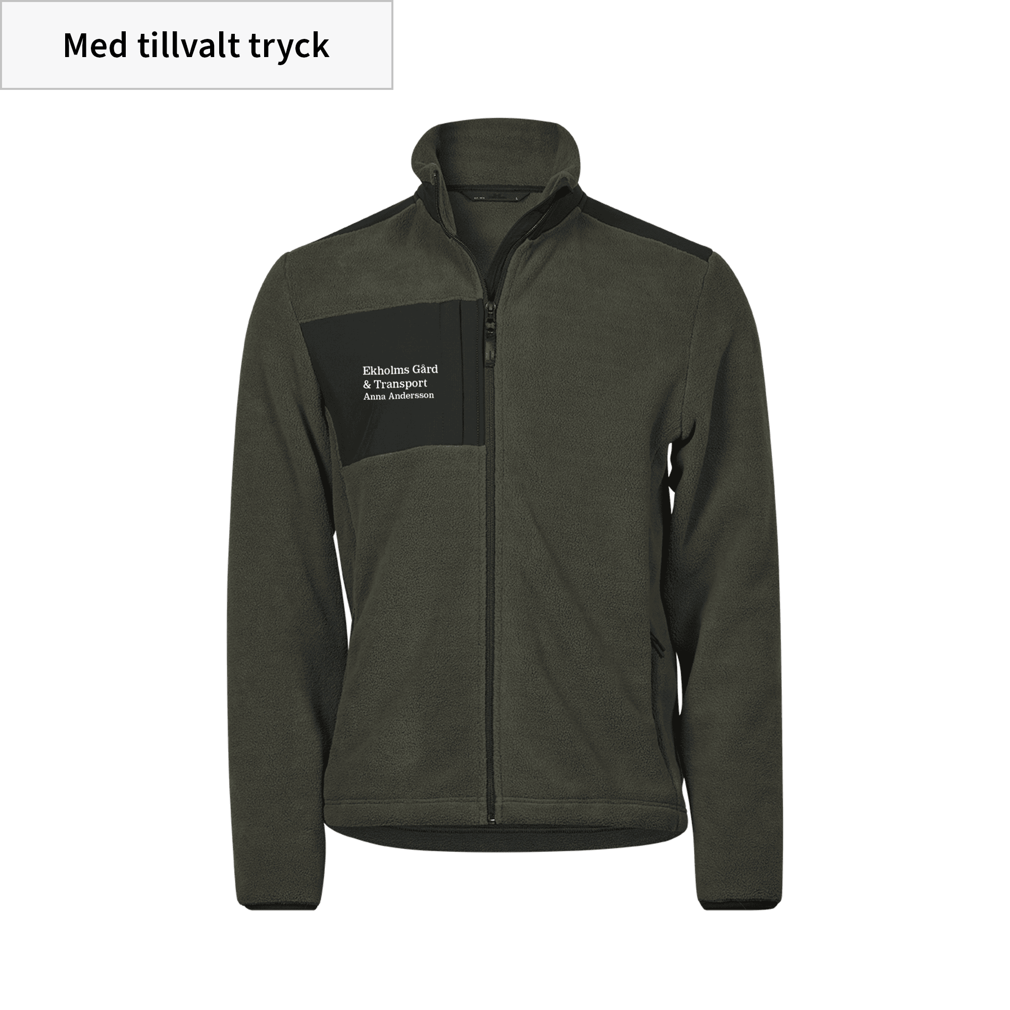 fleece med namn- och gårdsnamn fram