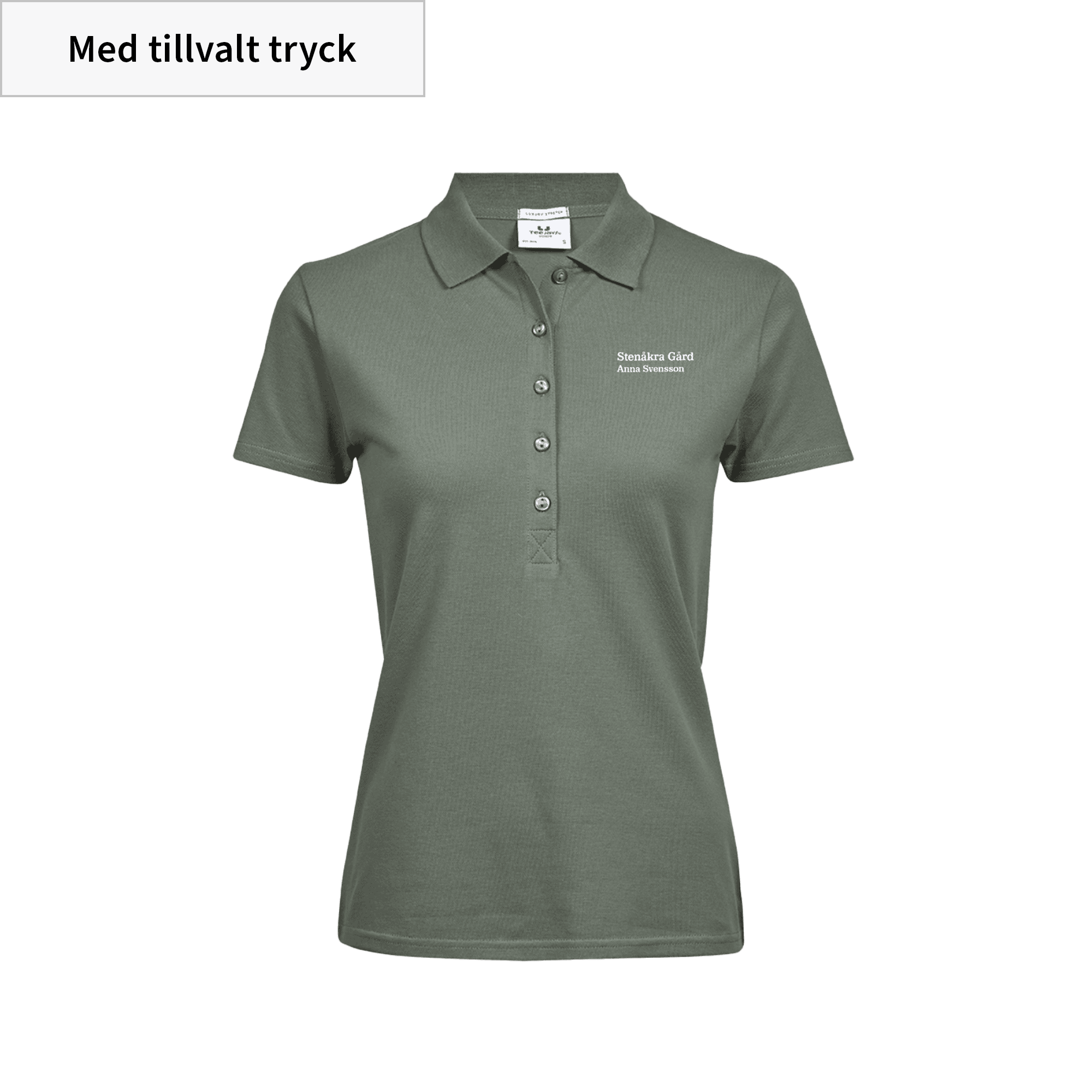 dampolo med namn- och gårdsnamn fram